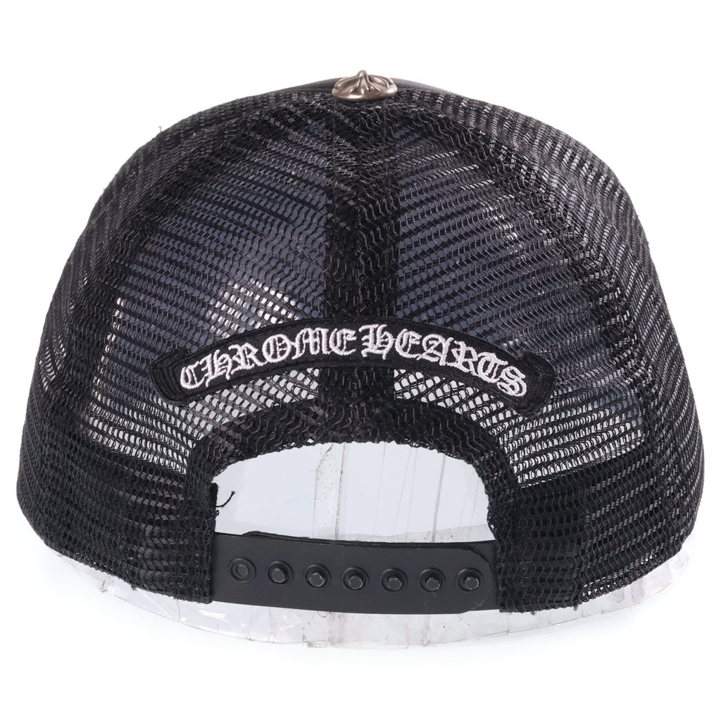 CHROME HEARTS(クロムハーツ) TRUCKER CAP セメタリークロスプリント メッシュ トラッカーキャップ 帽子 ブラック/ホワイト