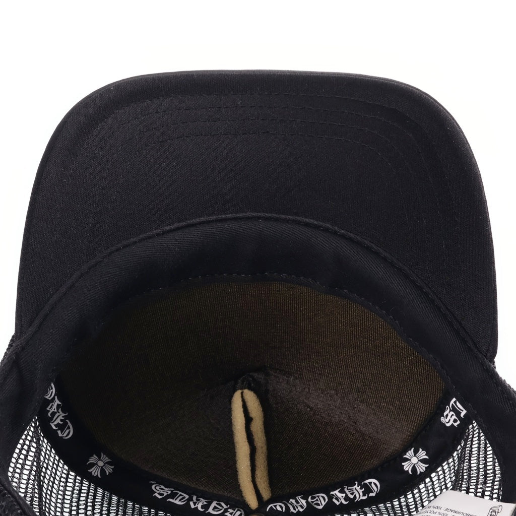 CHROME HEARTS(クロムハーツ) TRUCKER CAP セメタリークロスプリント メッシュ トラッカーキャップ 帽子 ブラック/ホワイト