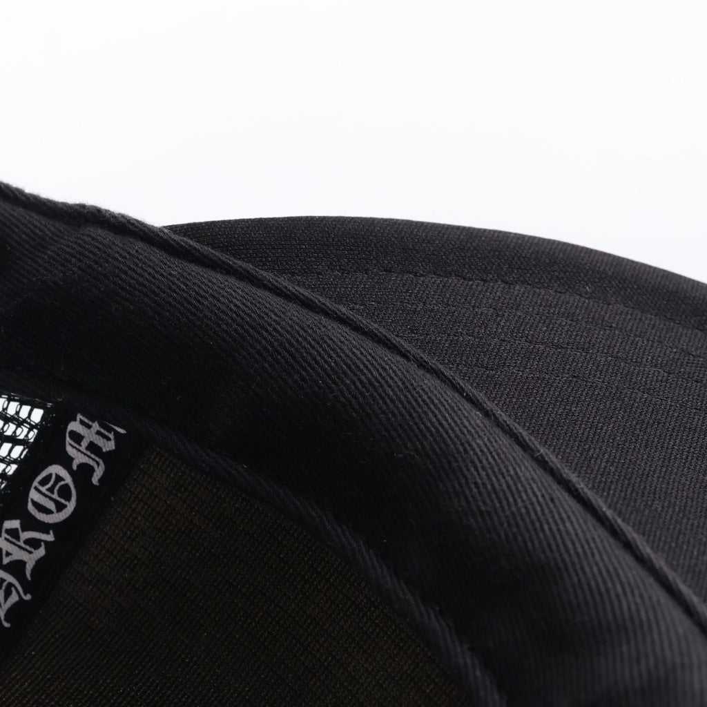CHROME HEARTS(クロムハーツ) TRUCKER CAP セメタリークロスプリント メッシュ トラッカーキャップ 帽子 ブラック/ホワイト