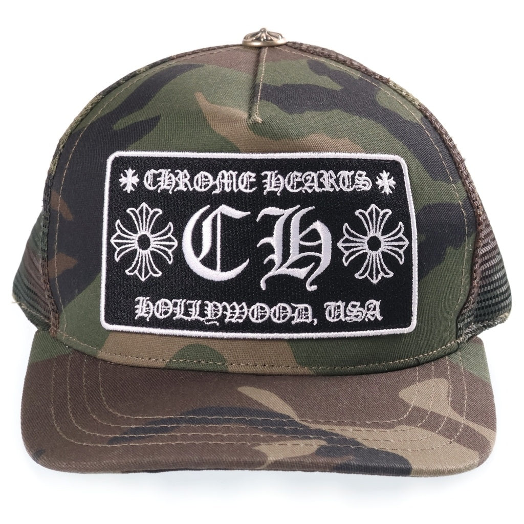 CHROME HEARTS(クロムハーツ) TRUCKER CAP トラッカーキャップ CHパッチ クロスボール カモフラ メッシュ帽子 カーキ