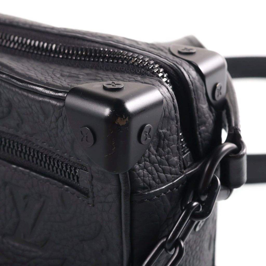 LOUIS VUITTON(ルイヴィトン) モノグラム ミニ ソフト トランク ショルダーバッグ M55702 ブラック レディース