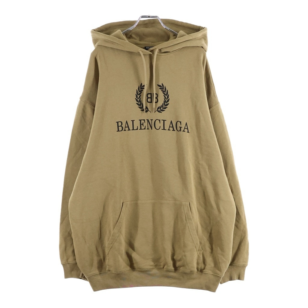 BALENCIAGA(バレンシアガ) 19AW BBロゴ プリント プルオーバーパーカー ブラウン 578138 TEV51