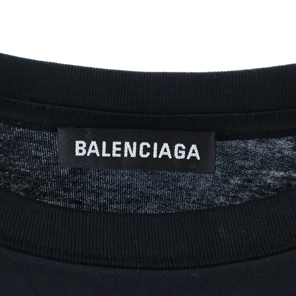 BALENCIAGA(バレンシアガ) フロントロゴプリント 半袖Tシャツカットソー ブラック 570803 TFV76