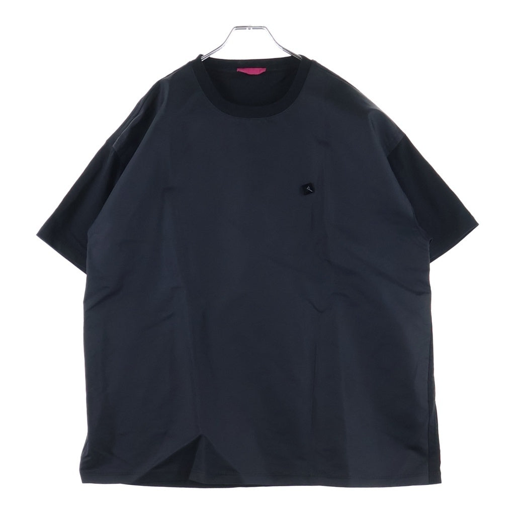 VALENTINO(ヴァレンティノ) スタッド ナイロン コットン切替 半袖Tシャツカットソー ブラック 0000045669 01