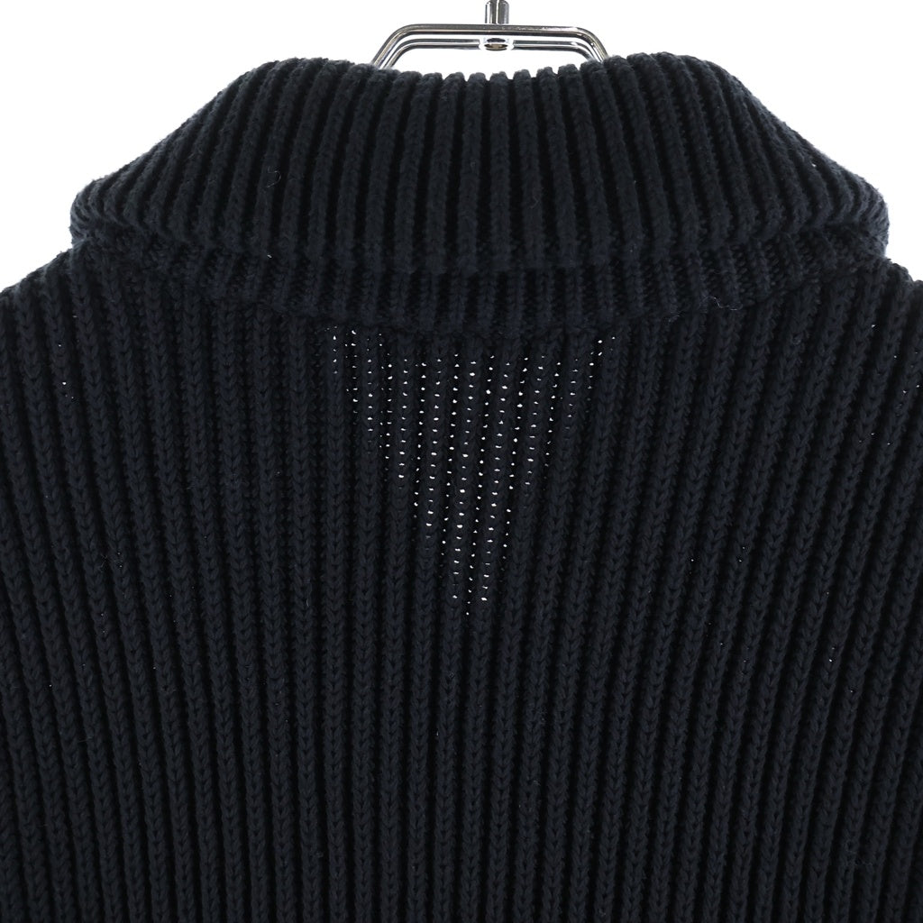 BALENCIAGA(バレンシアガ) COLORBLOCK ZIP-UP CARDIGAN ニット スウェット ドッキング ジップアップ カーディガン ブラック/ブルー 606899 T3163