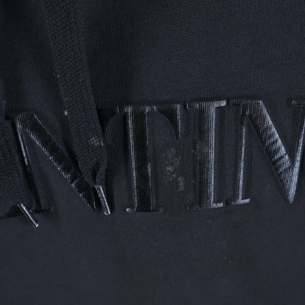 VALENTINO(ヴァレンティノ) 23SS LETTER PRINT SWEATSHIRT フロントプリント フード付き スウェット ノースリーブ ブラック XV0MF21U8F80NO