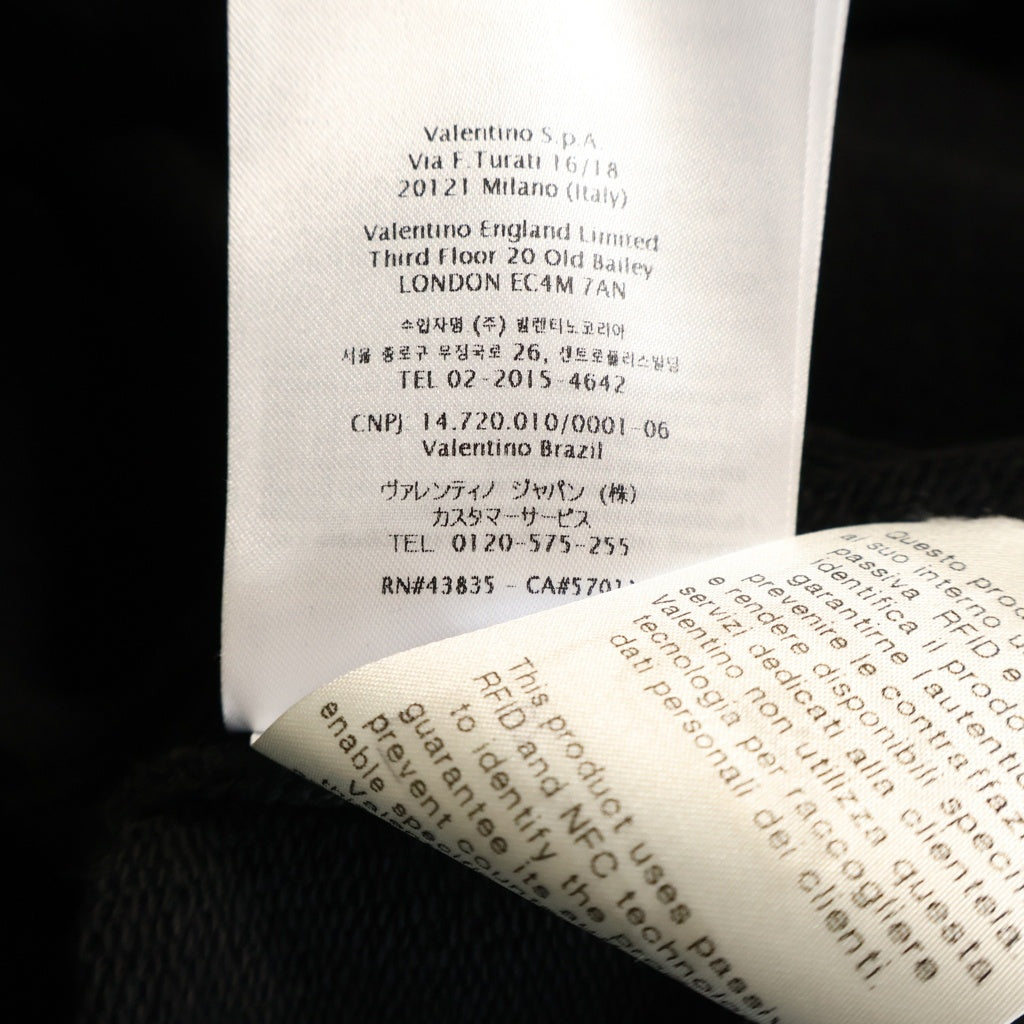 VALENTINO(ヴァレンティノ) 23SS LETTER PRINT SWEATSHIRT フロントプリント フード付き スウェット ノースリーブ ブラック XV0MF21U8F80NO