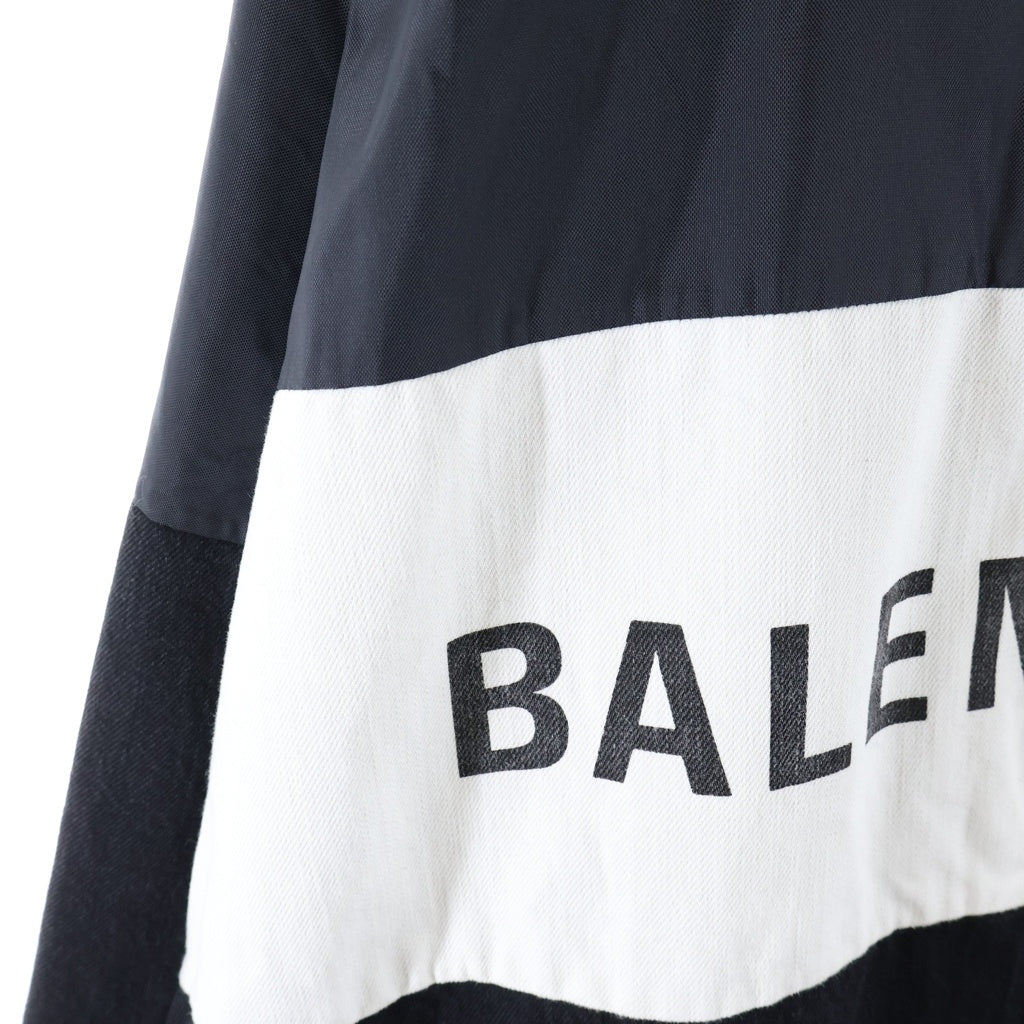 BALENCIAGA(バレンシアガ) 21SS Nylon Logo Denim Jacket ナイロンロゴデニムジャケット ブルゾン ブラック TBQ09 529213 TBQ03