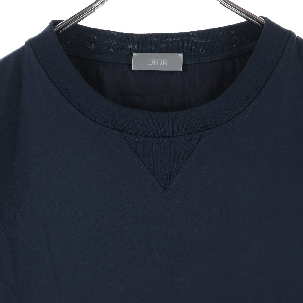 DIOR(ディオール) オブリーク トロッター シルク切替 半袖Tシャツカットソー ネイビー 143J647A0677