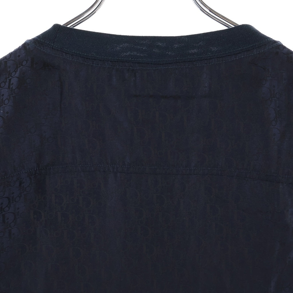 DIOR(ディオール) オブリーク トロッター シルク切替 半袖Tシャツカットソー ネイビー 143J647A0677