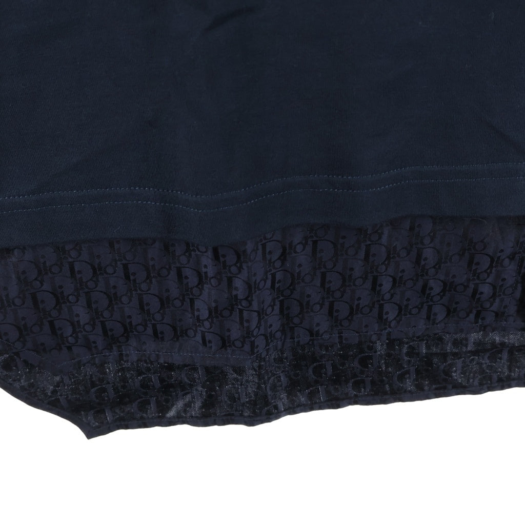 DIOR(ディオール) オブリーク トロッター シルク切替 半袖Tシャツカットソー ネイビー 143J647A0677