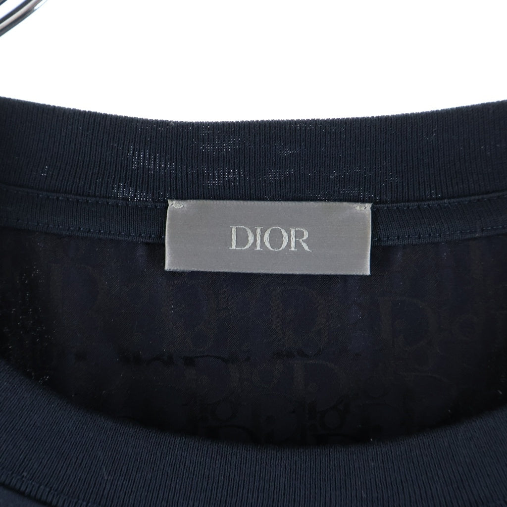 DIOR(ディオール) オブリーク トロッター シルク切替 半袖Tシャツカットソー ネイビー 143J647A0677