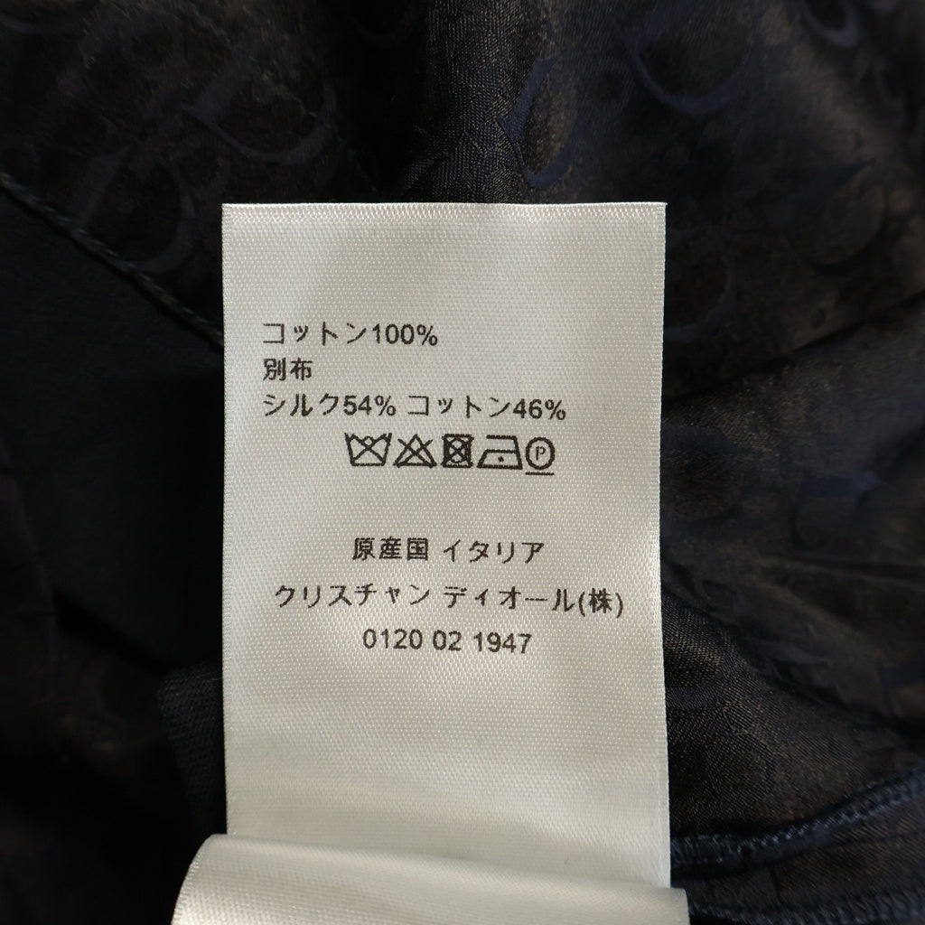 DIOR(ディオール) オブリーク トロッター シルク切替 半袖Tシャツカットソー ネイビー 143J647A0677