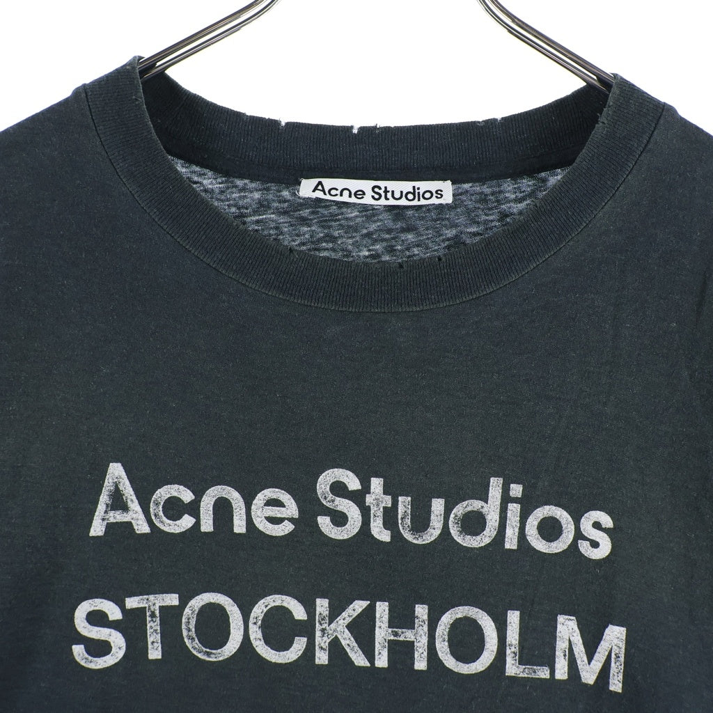Acne Studios(アクネ ストゥディオズ) 1996 フロントロゴプリント 半袖Tシャツカットソー ブラック FN-UX-TSHI000013