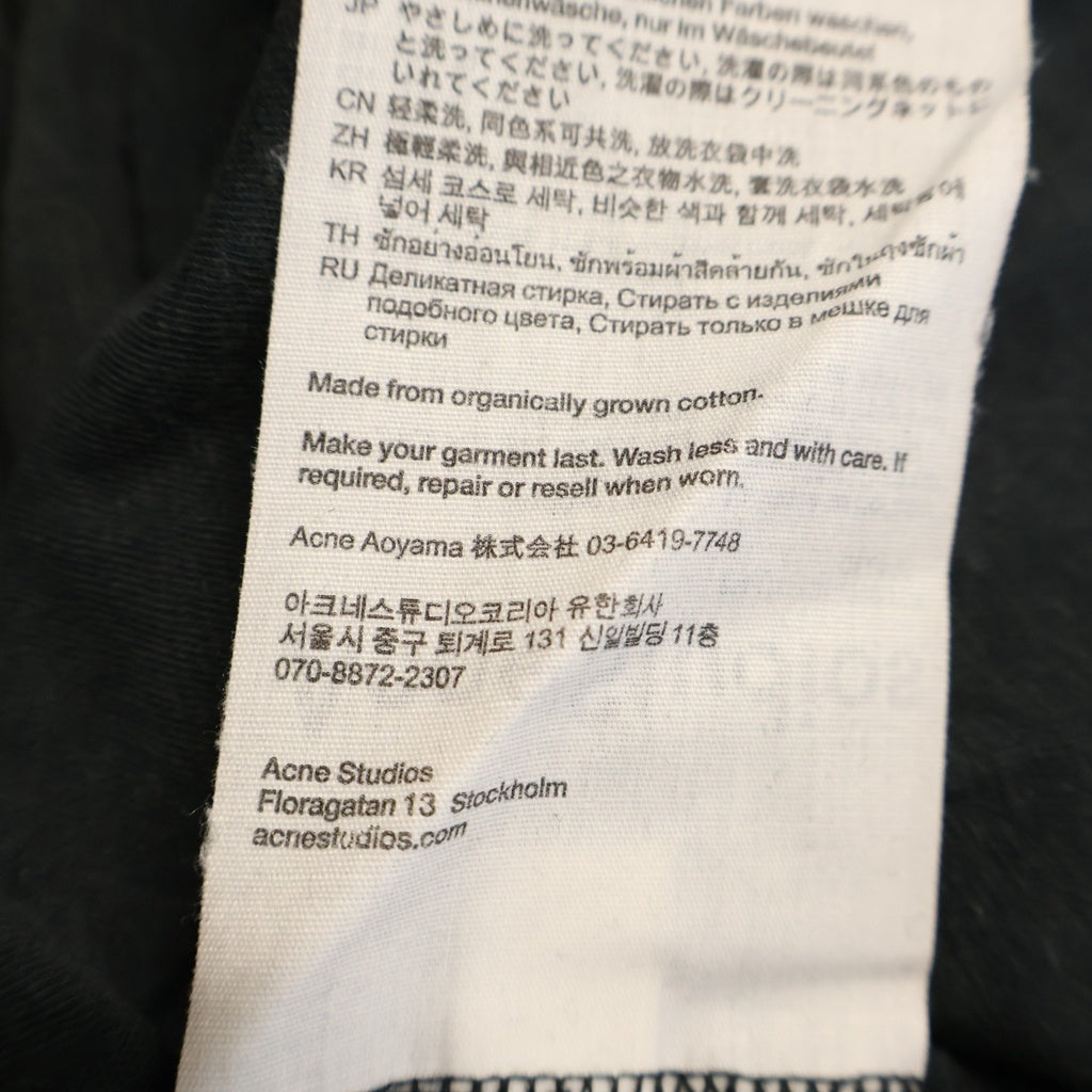 Acne Studios(アクネ ストゥディオズ) 1996 フロントロゴプリント 半袖Tシャツカットソー ブラック FN-UX-TSHI000013