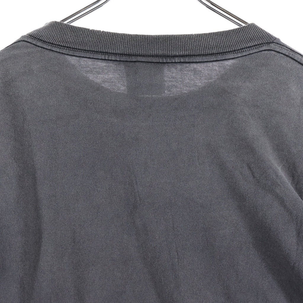 SAINT MICHAEL(セントマイケル) 25SS RAINBOW LS TEE加工 レインボーロゴプリントTシャツ 長袖クルーネックカットソー ブラック SM-HR8-0000-032