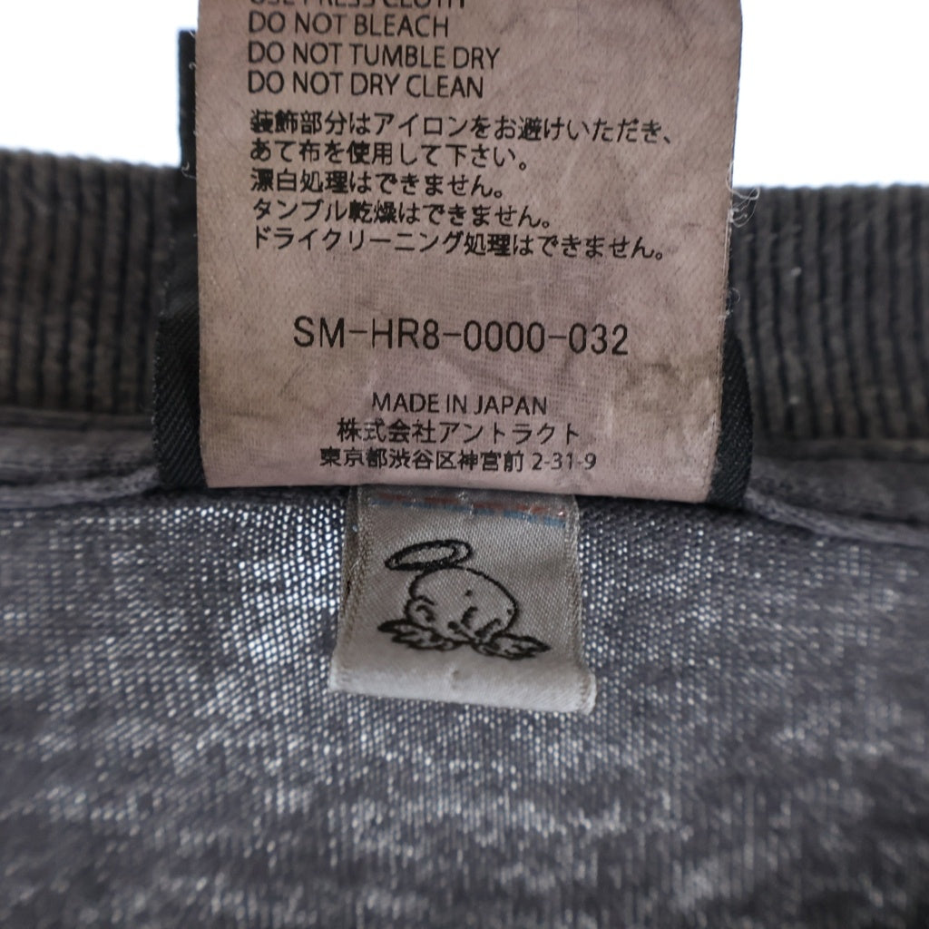 SAINT MICHAEL(セントマイケル) 25SS RAINBOW LS TEE加工 レインボーロゴプリントTシャツ 長袖クルーネックカットソー ブラック SM-HR8-0000-032