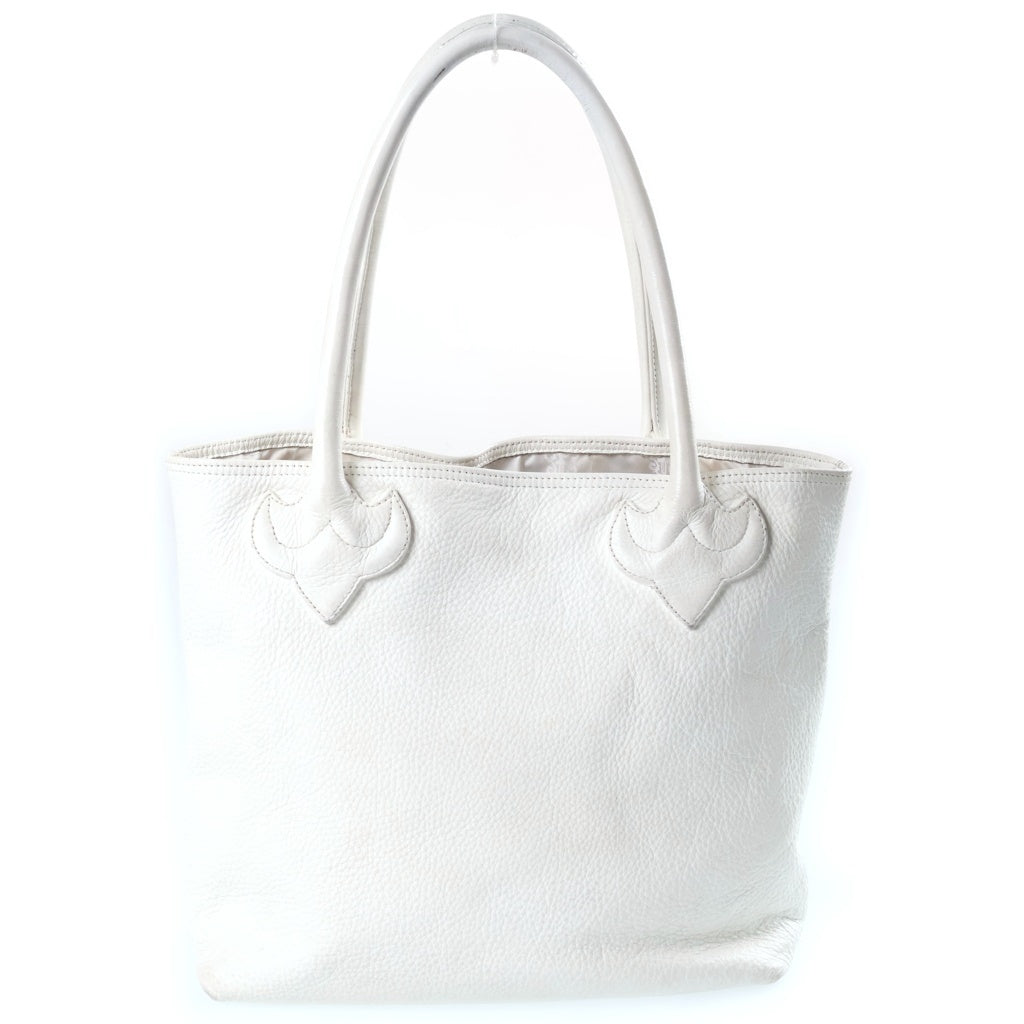 CHROME HEARTS(クロムハーツ) FS TOTE FSトート クロスパッチ付きレザートートバッグ ホワイト レディース