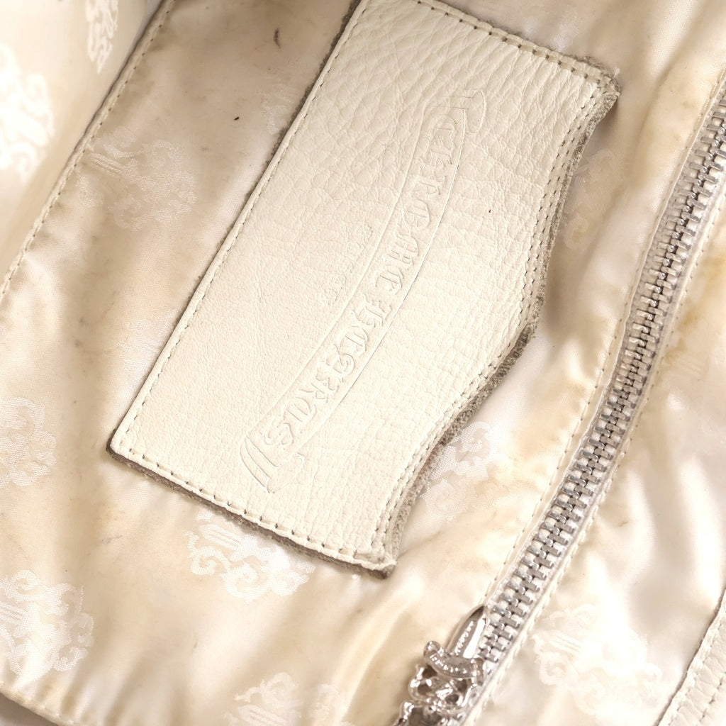 CHROME HEARTS(クロムハーツ) FS TOTE FSトート クロスパッチ付きレザートートバッグ ホワイト レディース