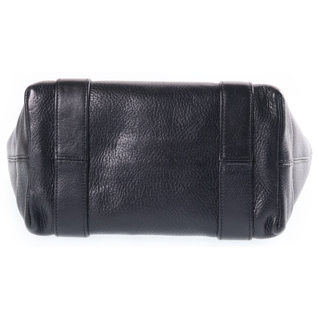 CHROME HEARTS(クロムハーツ) MINI TOTE BAG セメタリークロスパッチ ミニトート レザーハンドバック ブラック レディース