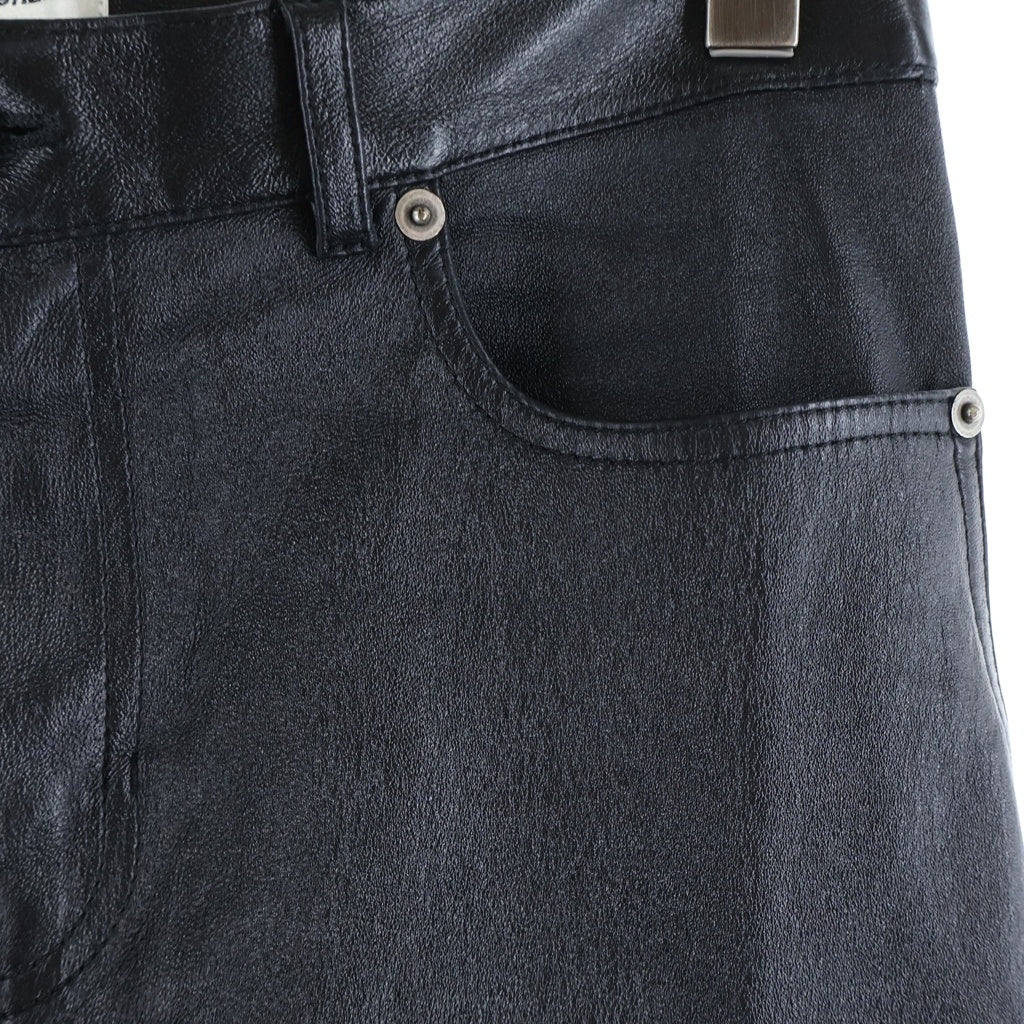 SAINT LAURENT PARIS(サンローランパリ) 22SS ラムレザースキニーロングパンツ ブラック 484303 Y5RG2