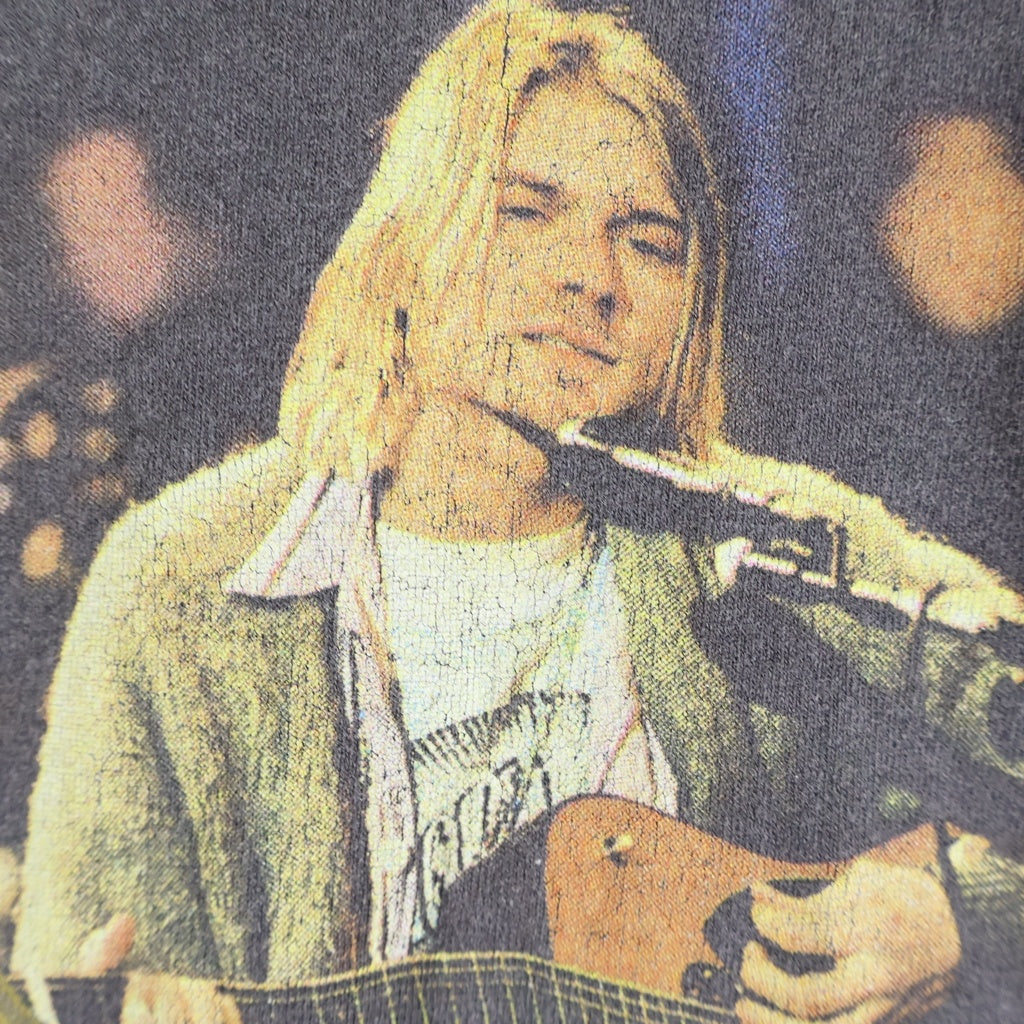 VINTAGE(ヴィンテージ) 90S NIRVANA KURT COBAIN ニルヴァーナ カートコバーン 両面プリント 半袖Tシャツカットソー ブラック