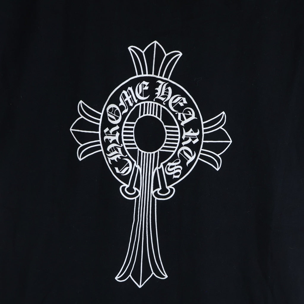 CHROME HEARTS(クロムハーツ) OLD オールド クロス ロゴプリント クルーネック 半袖Tシャツカットソー ブラック