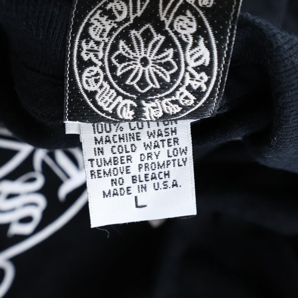 CHROME HEARTS(クロムハーツ) OLD オールド クロス ロゴプリント クルーネック 半袖Tシャツカットソー ブラック