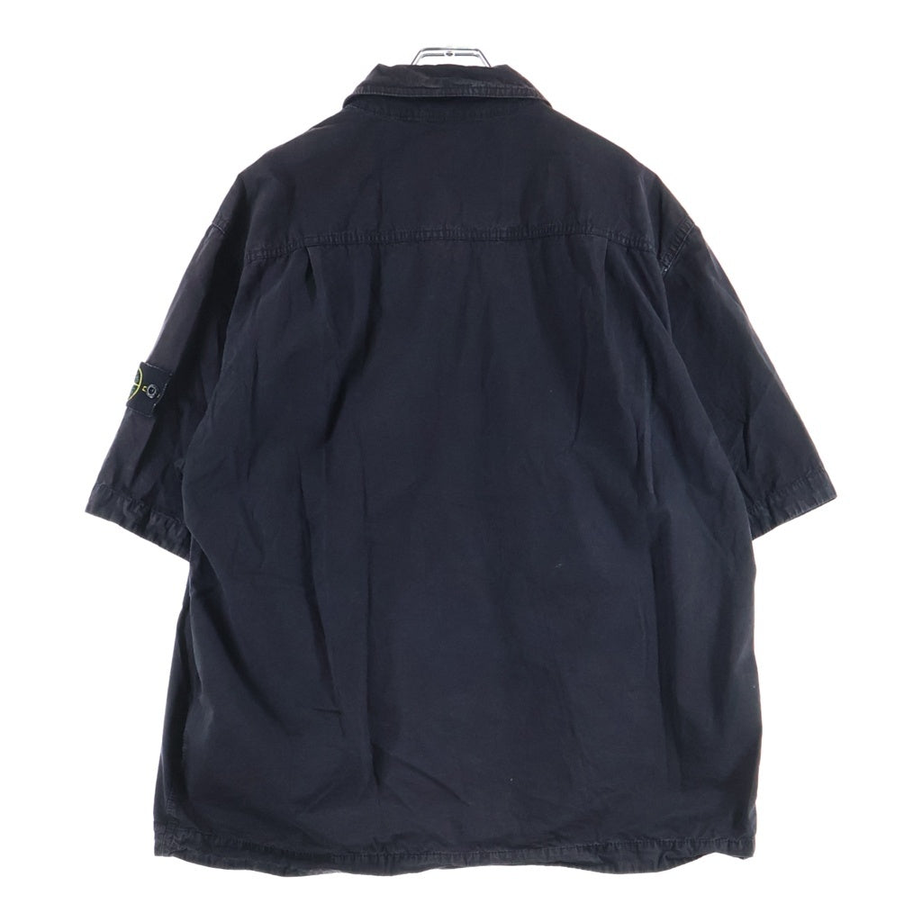 STONE ISLAND(ストーンアイランド) ブラッシュ加工 コットンキャンバスシャツ ブラック K1S151200029 S00WN
