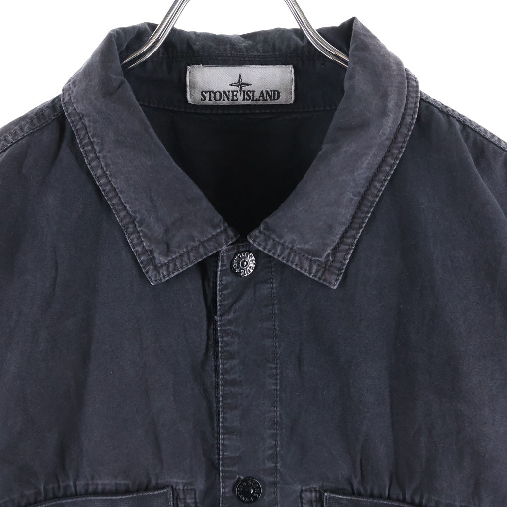 STONE ISLAND(ストーンアイランド) ブラッシュ加工 コットンキャンバスシャツ ブラック K1S151200029 S00WN