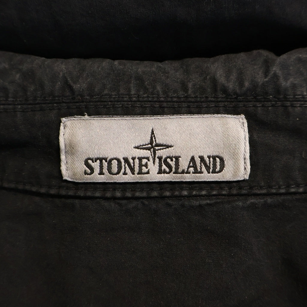 STONE ISLAND(ストーンアイランド) ブラッシュ加工 コットンキャンバスシャツ ブラック K1S151200029 S00WN