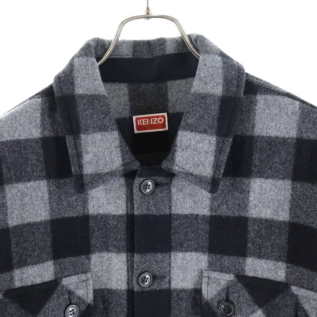 KENZO(ケンゾー) WOOL OVER SHIRT ウール オーバーサイズシャツ グレー FC65CH5099CN