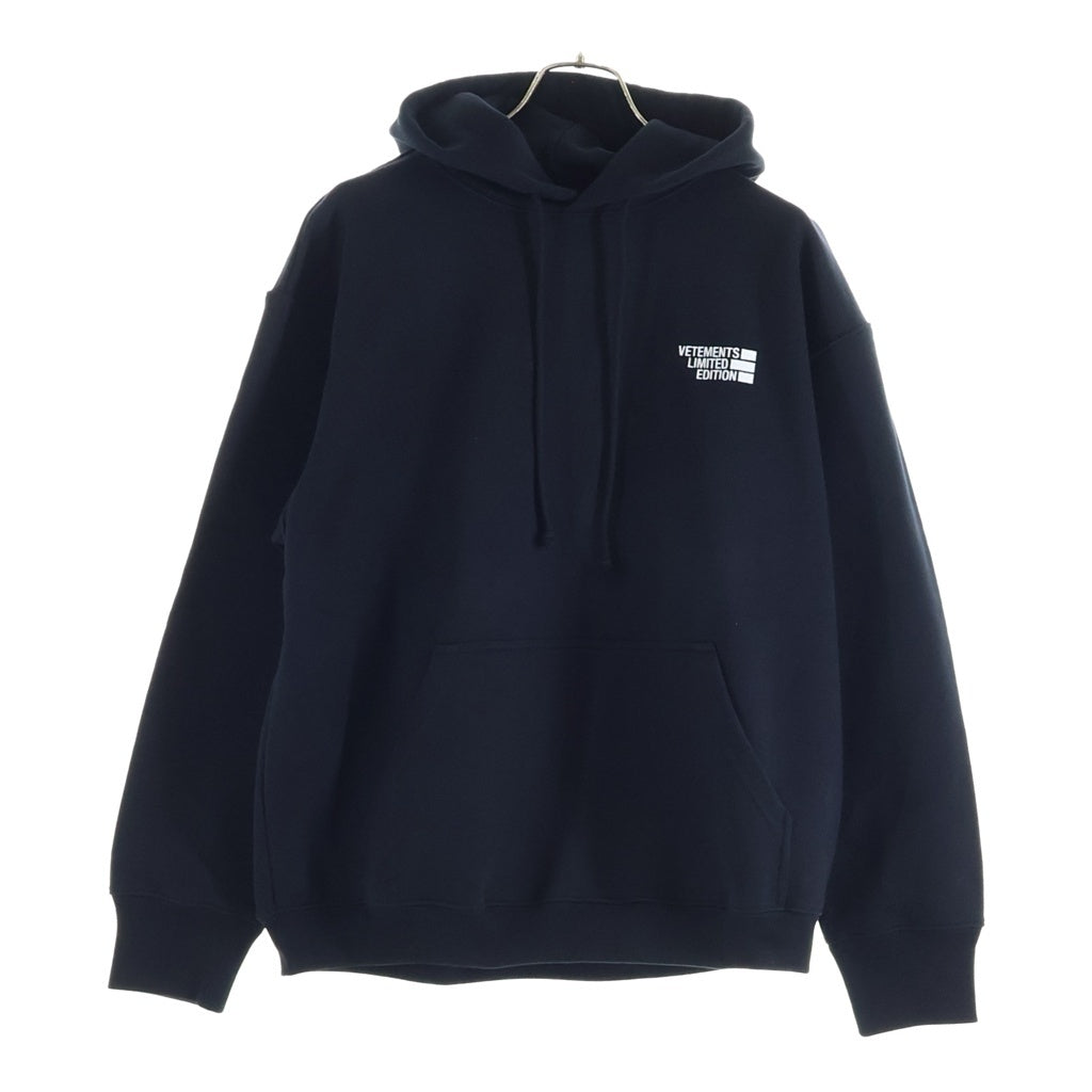 VETEMENTS(ヴェトモン) 21SS LIMITED EDITION ロゴ刺繍 プルオーバーパーカー ブラック UE51TR730B