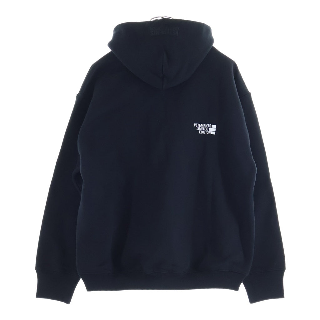 VETEMENTS(ヴェトモン) 21SS LIMITED EDITION ロゴ刺繍 プルオーバーパーカー ブラック UE51TR730B