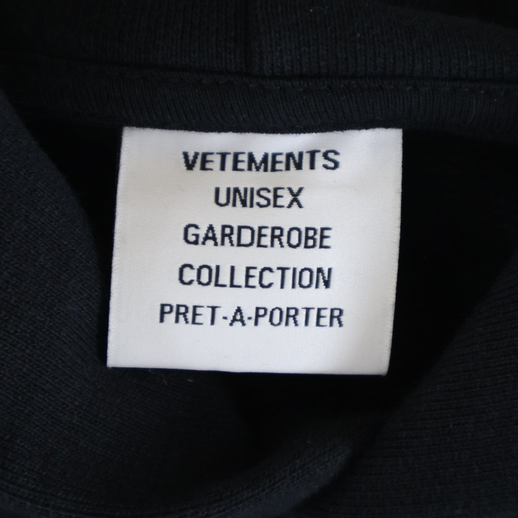 VETEMENTS(ヴェトモン) 21SS LIMITED EDITION ロゴ刺繍 プルオーバーパーカー ブラック UE51TR730B