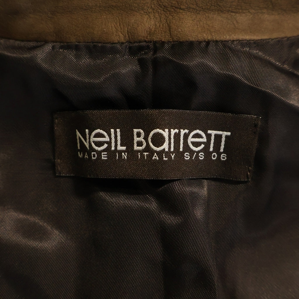 Neil Barrett(ニール バレット) 襟ベルト レザージャケット ブラウン