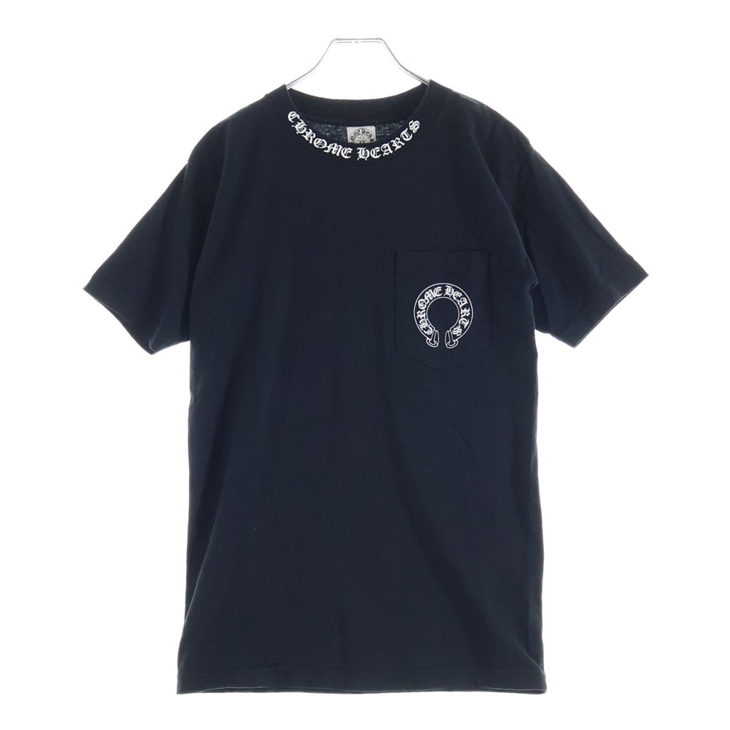 CHROME HEARTS(クロムハーツ) OLD S/S オールド ネックロゴ バックCHクロスプリント 半袖Tシャツカットソー ブラック