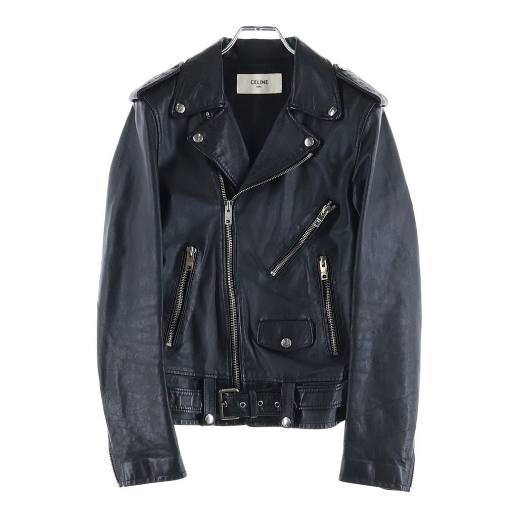 CELINE(セリーヌ) 19SS CLASSIC BIKER IN CALFSKIN クラシック バイカー ダブルカーフスキンライダース ジャケット ブラック 2E058297D