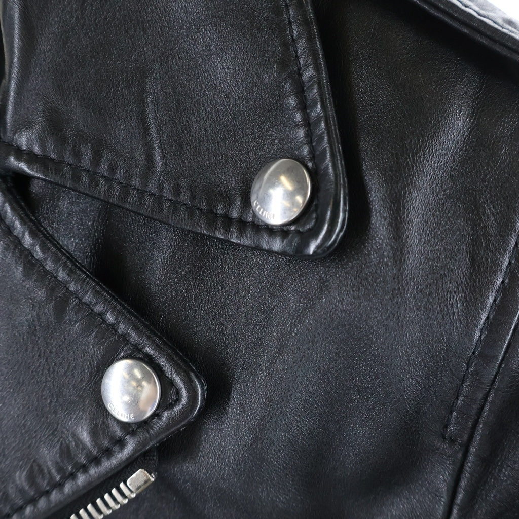CELINE(セリーヌ) 19SS CLASSIC BIKER IN CALFSKIN クラシック バイカー ダブルカーフスキンライダース ジャケット ブラック 2E058297D