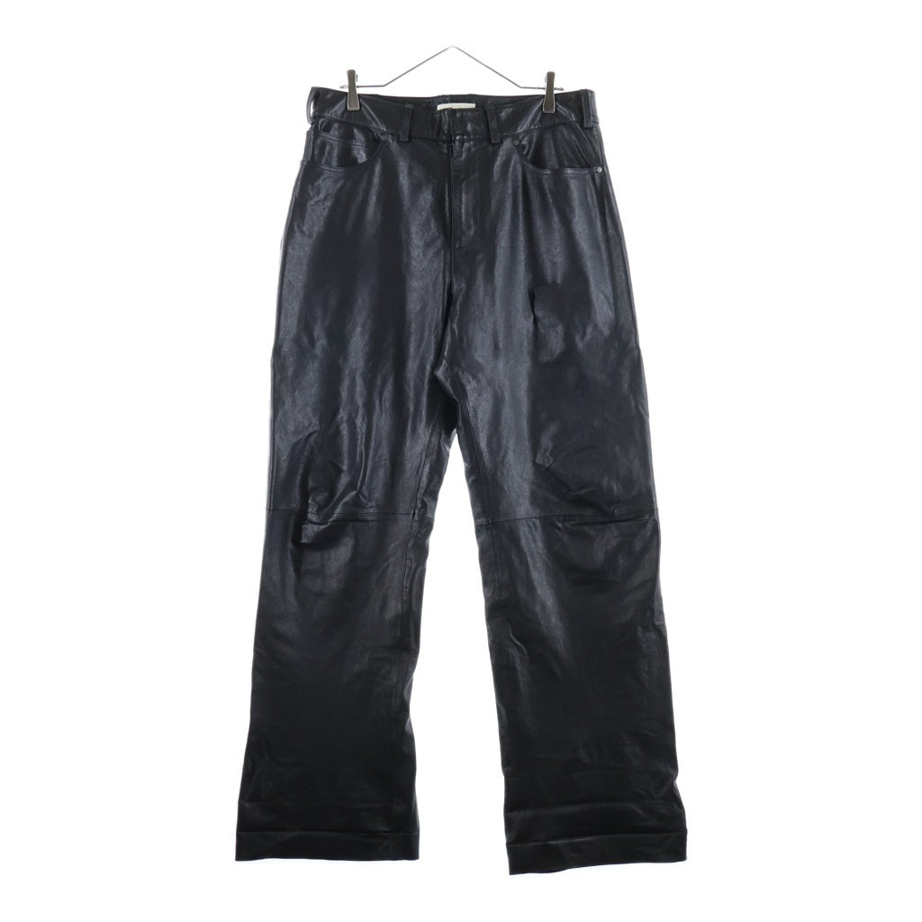 entire studios(エンタイア スタジオ) 25AW LEATHER STRAIGHT LEG PANT レザーストレートパンツ ブラック ESU-S25-13007-BL