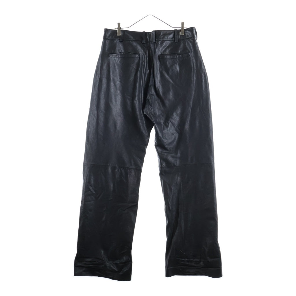 entire studios(エンタイア スタジオ) 25AW LEATHER STRAIGHT LEG PANT レザーストレートパンツ ブラック ESU-S25-13007-BL