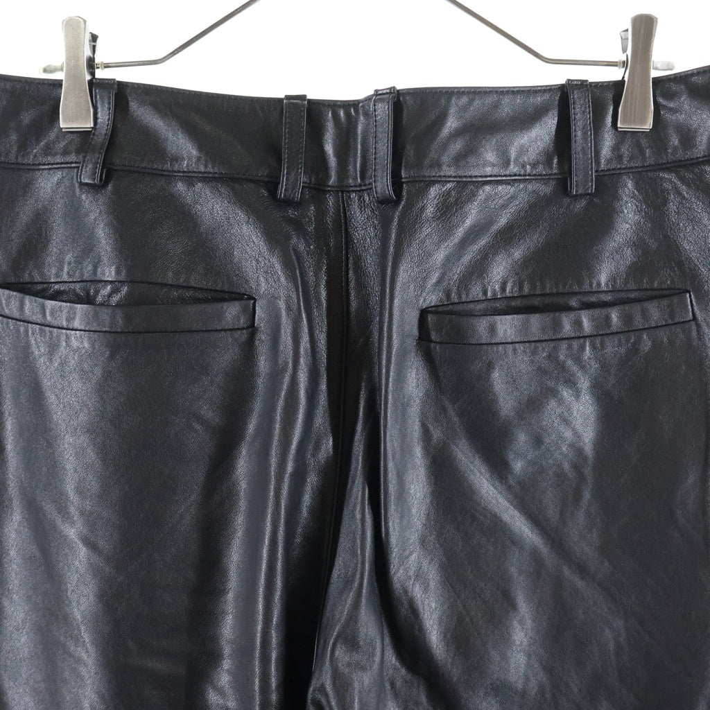entire studios(エンタイア スタジオ) 25AW LEATHER STRAIGHT LEG PANT レザーストレートパンツ ブラック ESU-S25-13007-BL