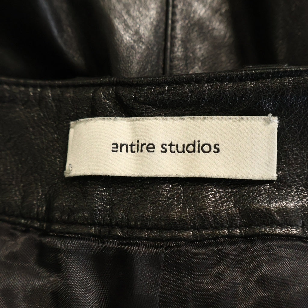 entire studios(エンタイア スタジオ) 25AW LEATHER STRAIGHT LEG PANT レザーストレートパンツ ブラック ESU-S25-13007-BL