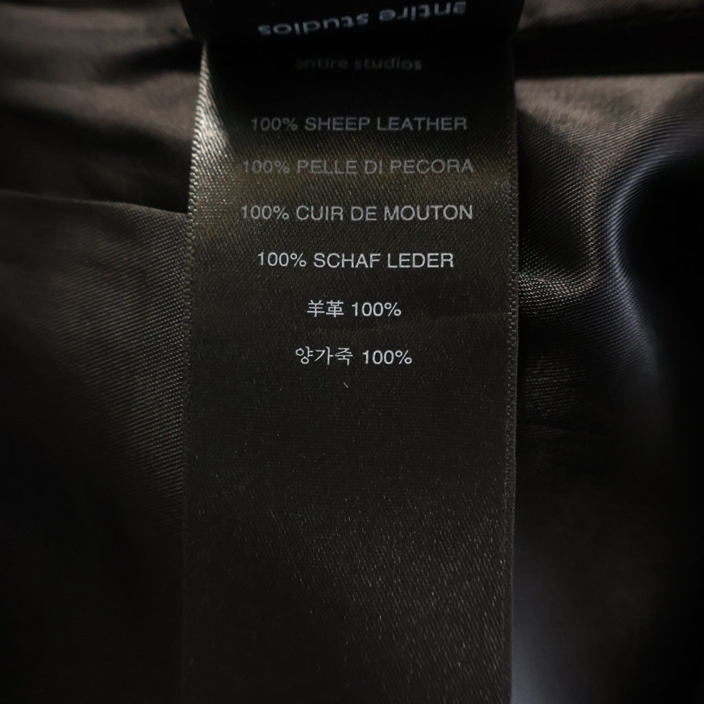 entire studios(エンタイア スタジオ) 25AW LEATHER STRAIGHT LEG PANT レザーストレートパンツ ブラック ESU-S25-13007-BL
