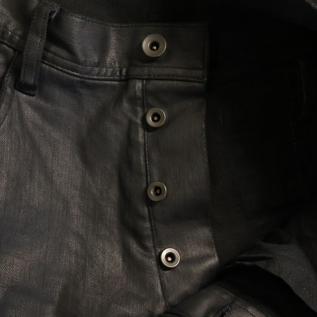 JULIUS(ユリウス) 26SS 10oz COATED STRETCH DENIM PANTS コーティングストレッチフレアデニムパンツ ブラック 937PAM6
