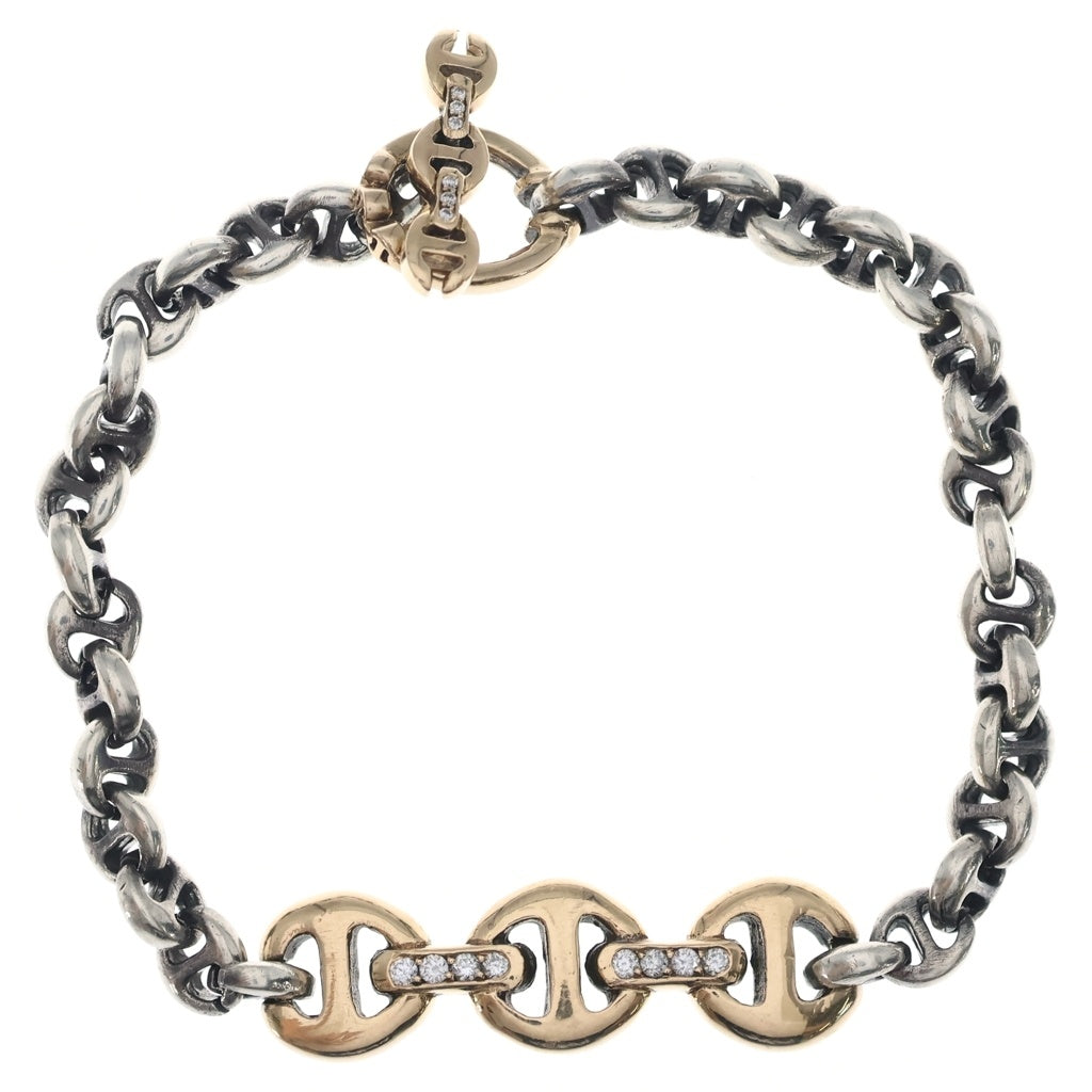 HOORSENBUHS(ホーセンブース) OPEN-LINK DIAMOND BRACELET オープンリンク ダイヤモンド ブレスレット ゴールド/シルバーSV K18YG