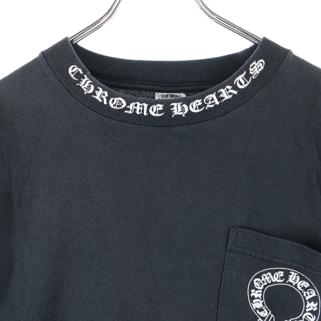 CHROME HEARTS(クロムハーツ) OLD S/S オールド ネックロゴバックフローラルクロスプリント クルーネック半袖Tシャツカットソー ブラック