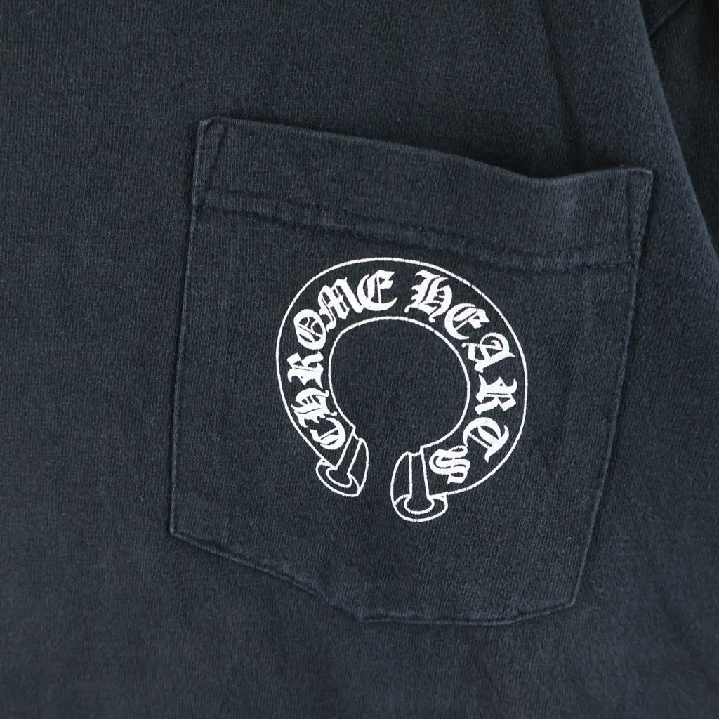 CHROME HEARTS(クロムハーツ) OLD S/S オールド ネックロゴバックフローラルクロスプリント クルーネック半袖Tシャツカットソー ブラック