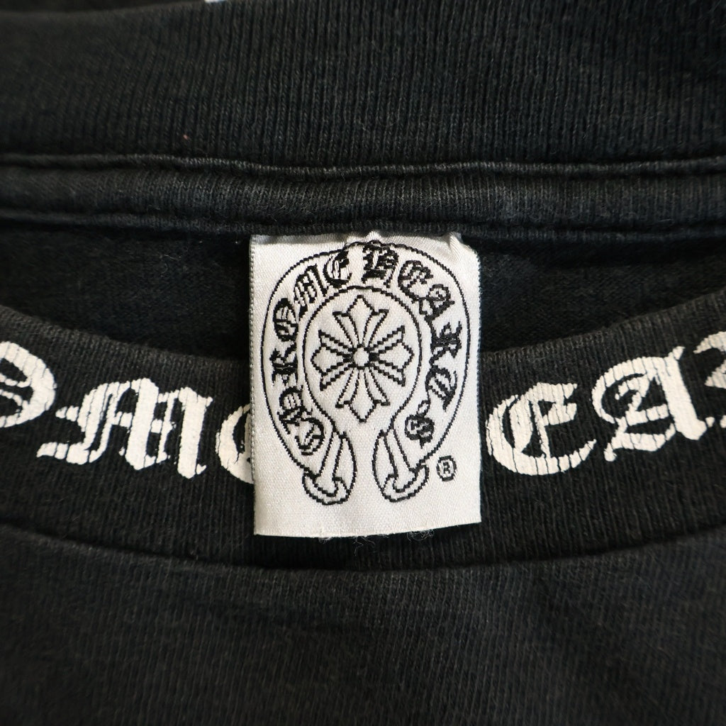 CHROME HEARTS(クロムハーツ) OLD S/S オールド ネックロゴバックフローラルクロスプリント クルーネック半袖Tシャツカットソー ブラック