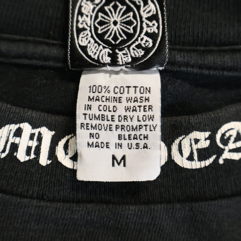 CHROME HEARTS(クロムハーツ) OLD S/S オールド ネックロゴバックフローラルクロスプリント クルーネック半袖Tシャツカットソー ブラック